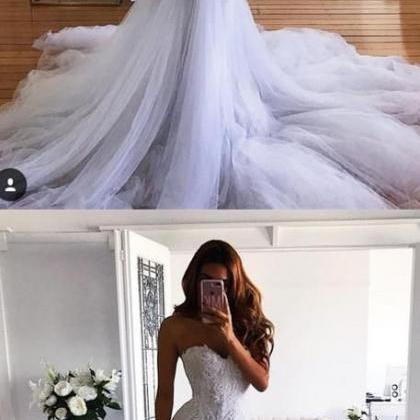 Sweetheart Embroidery Sleeveless Multi Tiered Hem Sweep Train Mermaid Wedding Dress