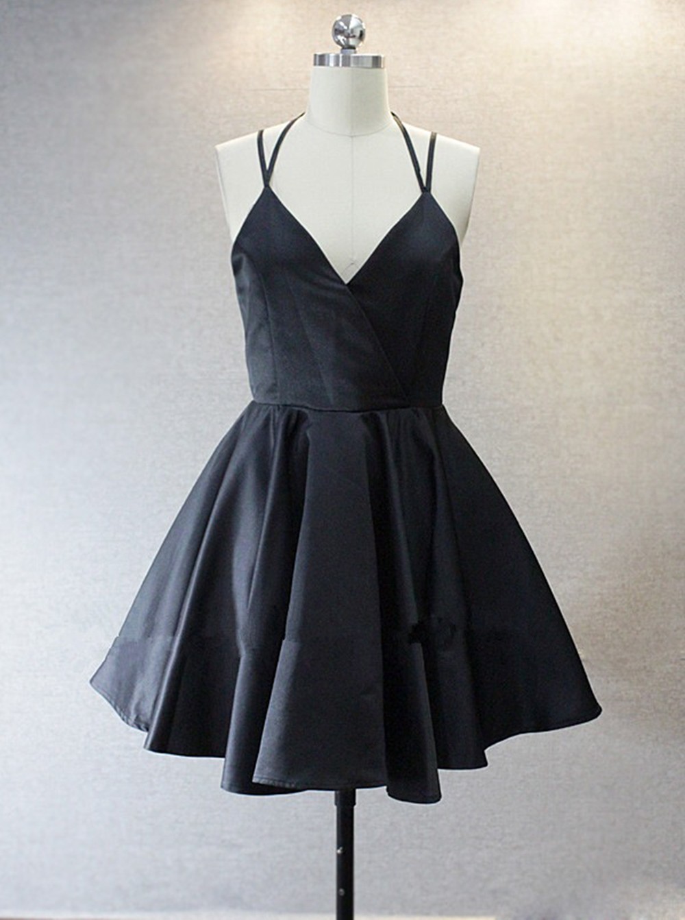 black simple homecoming dresses