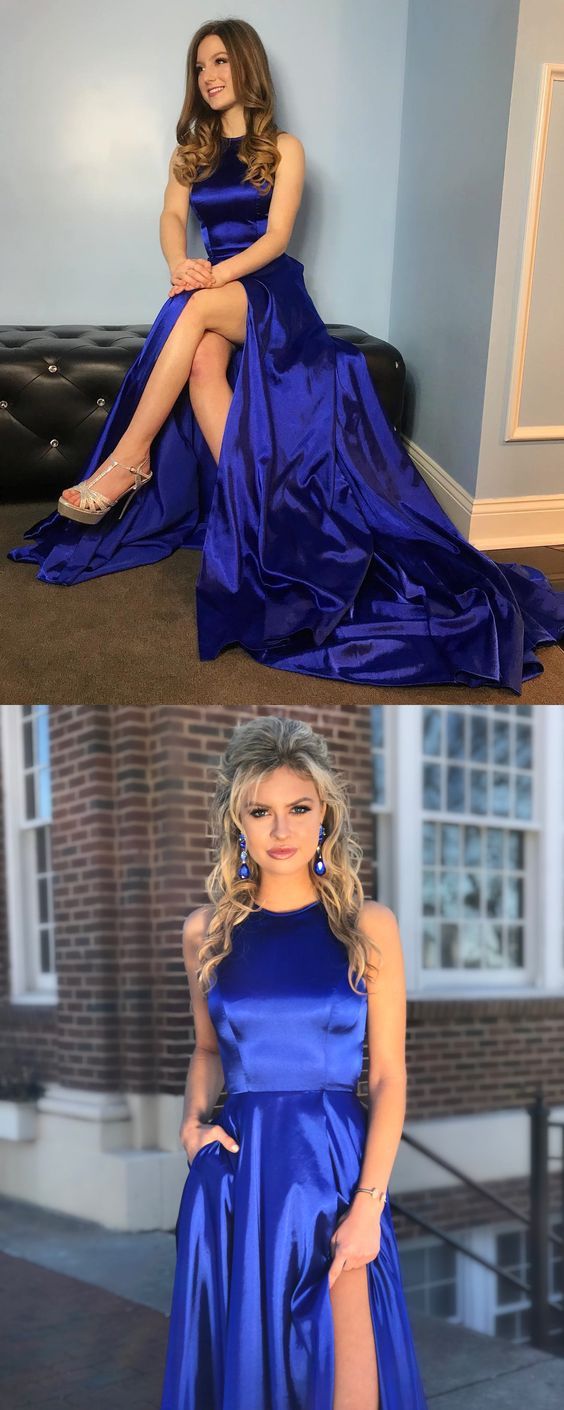 Blue Jewel Prom Dress