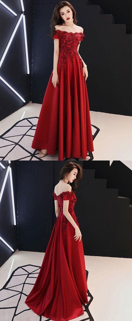 Burgundy Tulle Lace Long Prom Dress, Burgundy Tulle Bridesmaid Dress on