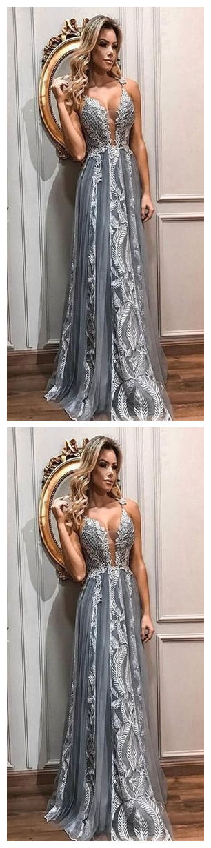 Sexy Light Yellow Spaghetti Straps V Neck Satin Sheath Long Prom Dresses ,WGP1060 main image 1